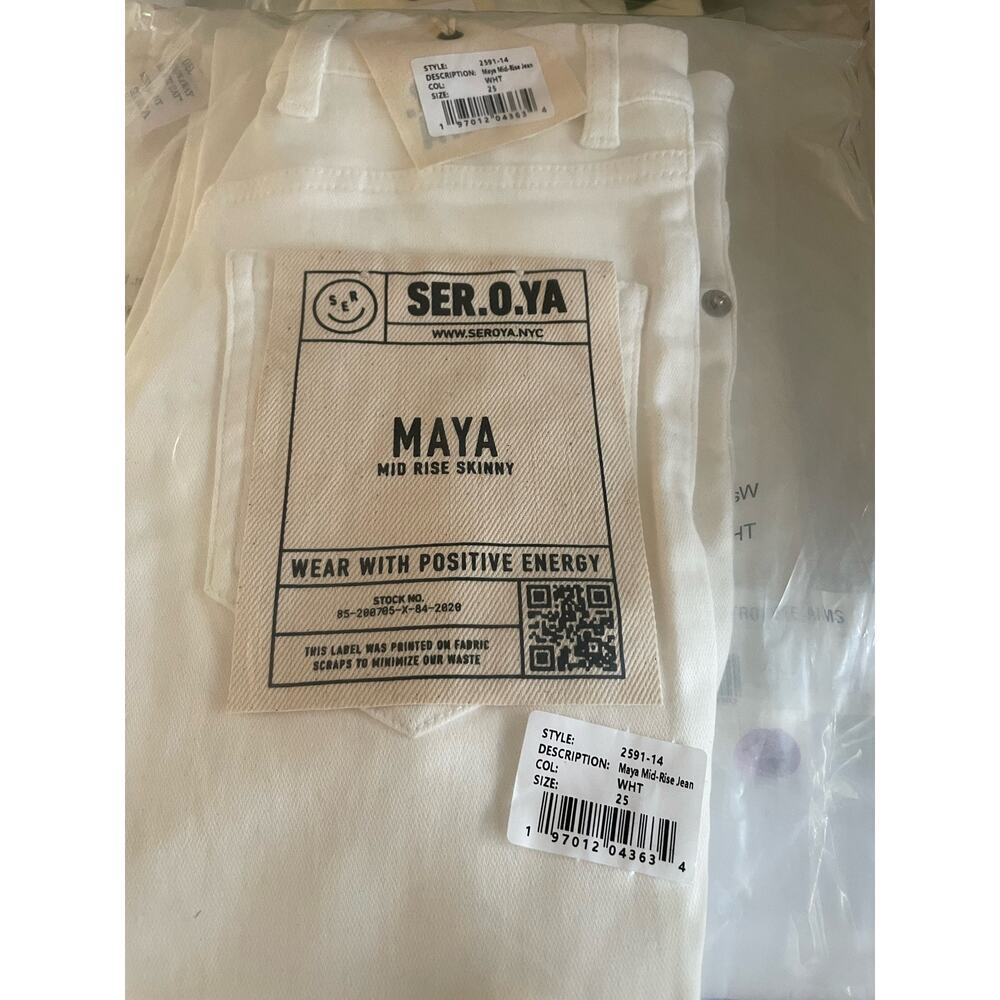 SER.O.YA Womens white Maya mid rise skinny jeans size 25 NWT - Picture 10 of 10